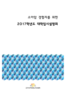 소아암 경험자를 위한 2017학년도 대학입시설명회