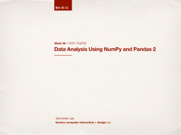 Week 6: Data Analysis Using numpy and pandas 2