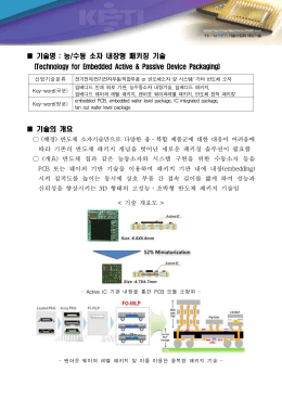 기술명 : 능/수동 소자 내장형 패키징 기술 (Technology for
