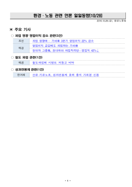 환경노동 언론일일동향