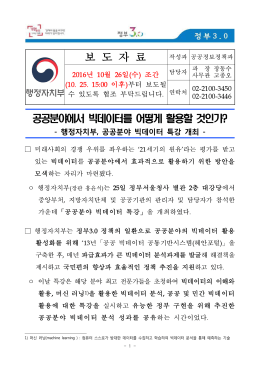 공공분야에서 빅데이터를 어떻게 활용할 것인가