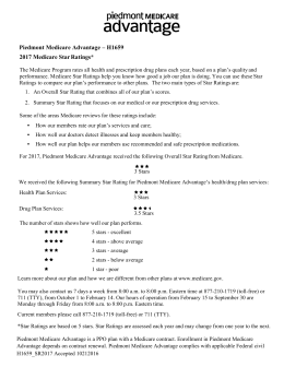 Star Ratings - Piedmont Community Health Plan
