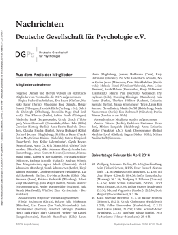 Deutsche Gesellschaft f  r Psychologie eV