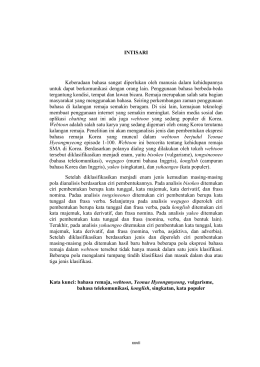 INTISARI Keberadaan bahasa sangat diperlukan oleh