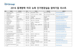 2016 동계방학 미국 뉴욕 단기현장실습 참여기업 리스트