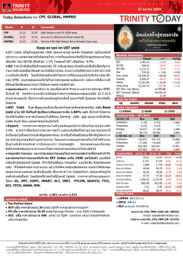 Trinity Today - บล.ทรีนีตี้