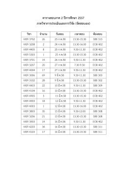 ตารางสอบภาค 2 ปีการศึกษา 2557 ภาควิชาการประเมินและการวิจัย