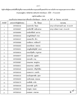 ลําดับที่ เลขประจําตัวผู  สมัครสอบ ชื่อ - ชื่อส