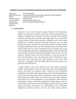 lembar evaluasi pelaksanaan rencana aksi inovasi kota pontianak