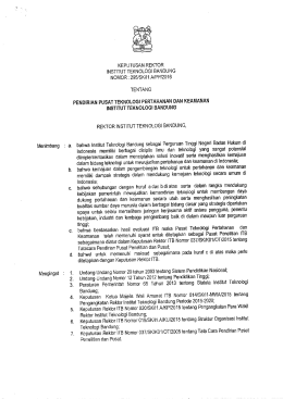 Page 1 KEPUTUSAN REKTOR INSTITUT TEKNOLOG BANDUNG