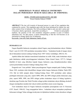 kedudukan wasiat sebagai instrumen dalam