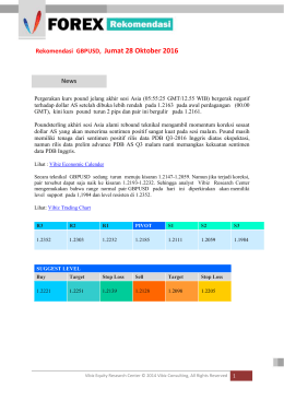 Rekomendasi GBPUSD, Jumat 28 Oktober 2016 News