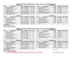 Jadwal UTS Gasal 2016-2017