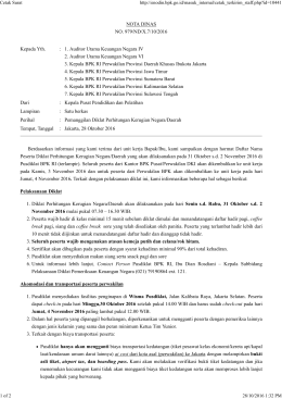 NOTA DINAS NO. 979/ND/X.7/10/2016 Kepada Yth. : 1. Auditor