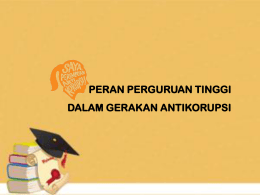 peran perguruan tinggi dalam gerakan antikorupsi