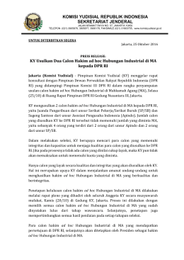 Press Release KY Usulkan Dua Calon Hakim ad