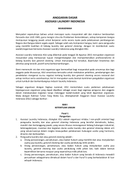 Anggaran Dasar - ASLI - Asosiasi Laundry Indonesia