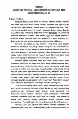 Pedoman Rekrutmen Penyuluh Agama Islam