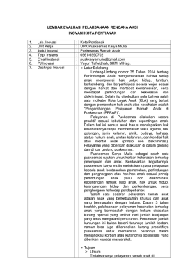 LEMBAR EVALUASI PELAKSANAAN RENCANA AKSI INOVASI
