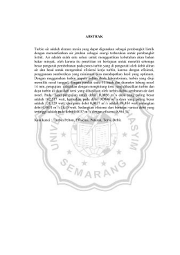 ABSTRAK Turbin air adalah elemen mesin yang dapat digunakan