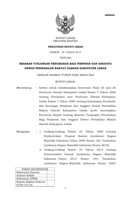 Perbup Lebak No. 29 Tahun 2015 - BPK Perwakilan Provinsi Banten