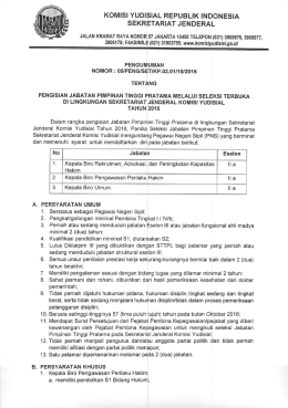 Page 1 KOMISI YUDISIAL REPUBLIK INDONESIA SEKRETARIAT