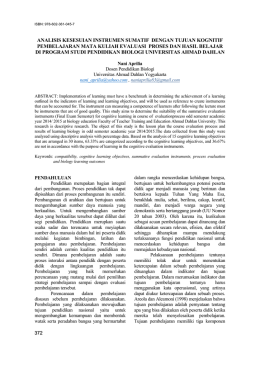analisis kesesuian instrumen sumatif dengan tujuan kognitif