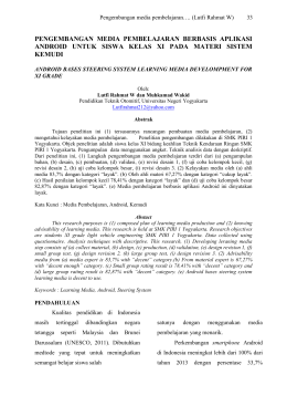 Jurnal Pendidikan Teknik Otomotif Edisi XIV, Nomor 1, Tahun 2016