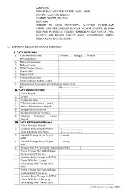 JDIH Kementerian PUPR C. LAPORAN KEGIATAN USAHA