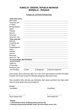 Formulir Lapor Nikah