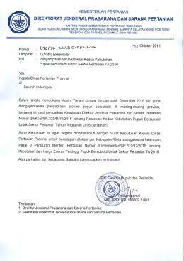 Dalam rangka mendukung Musim Tanam sampai dengan akhir