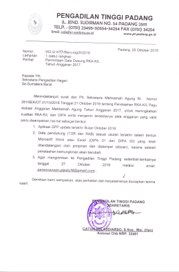 Menindaklanjuti surat dari Plt. Sekretaris Mahkamah Agung RI....