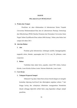 30 BAB III PELAKSANAAN PENELITIAN A. Waktu dan Tempat