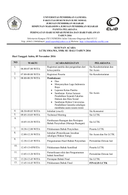 SUSUNAN ACARA LCTK SMA/MA, SMK SE