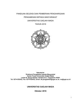 Info Panduan Seleksi - Direktorat Pengabdian Kepada Masyarakat