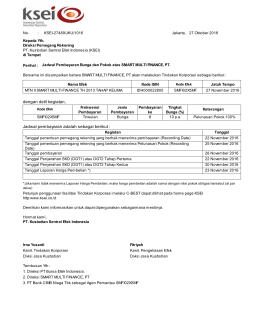 Jadwal Pembayaran Bunga dan Pokok atas SMART MULTI