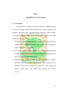 BAB V 1. KESIMPULAN DAN SARAN
