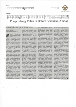 Page 1 Bulan : I 2 B A : 6 7 Tanggal : IEEEG) Pengembang Pulau G