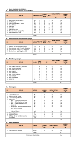 II. BIAYA LANGSUNG NON PERSONIL II.1 Biaya Komunikasi