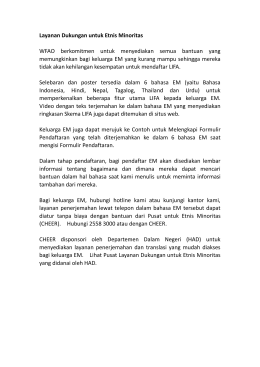 Layanan Dukungan untuk Etnis Minoritas WFAO berkomitmen untuk