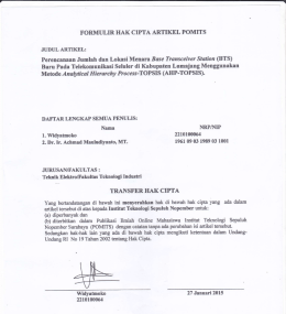 transferhakcipta - Publikasi Ilmiah Online Mahasiswa ITS