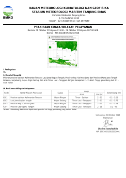 Prakiraan Cuaca Wilayah Pelayanan