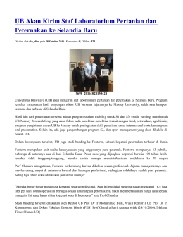 UB Belajar Ke Selandia Baru Untuk Kembangkan Peternakan