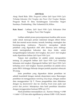 ABSTRAK Ataqi, Hanif Rido. 2016. Pengaruh Latihan Split Squat