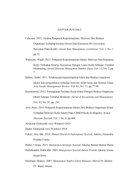 DAFTAR PUSTAKA Cahyono. 2012. Analisa Pengaruh