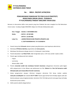 PT PLN (PERSERO) DISTRIBUSI JAWA TIMUR No : 00014 .PM
