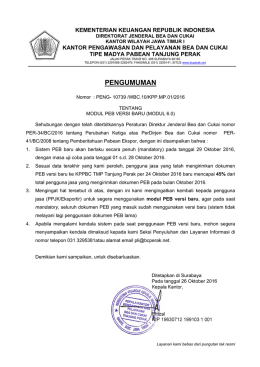 pengumuman - KPPBC TIPE MADYA PABEAN TANJUNG PERAK