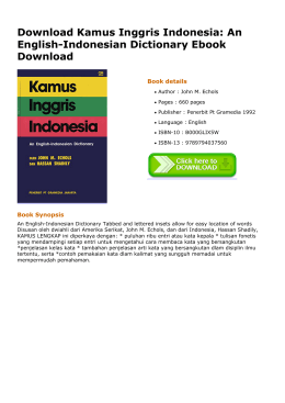 Kamus Inggris Indonesia: An English-Indonesian