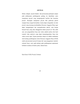 ABSTRAK Dalam tahapan proyek dimulai dari perencanaan