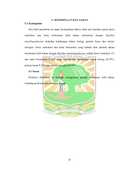 V. KESIMPULAN DAN SARAN 5.1 Kesimpulan Dari hasil penelitian